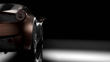 Dark car silhouette 3D illustration