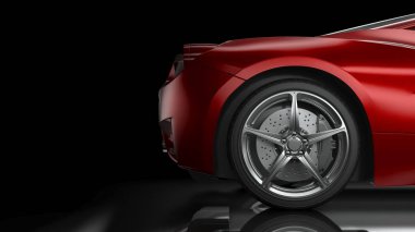 Dark car silhouette 3D illustration
