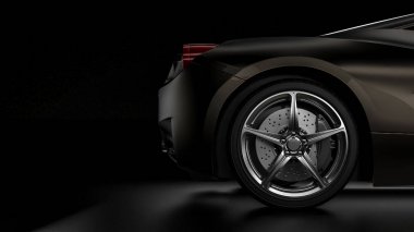 Dark car silhouette 3D illustration