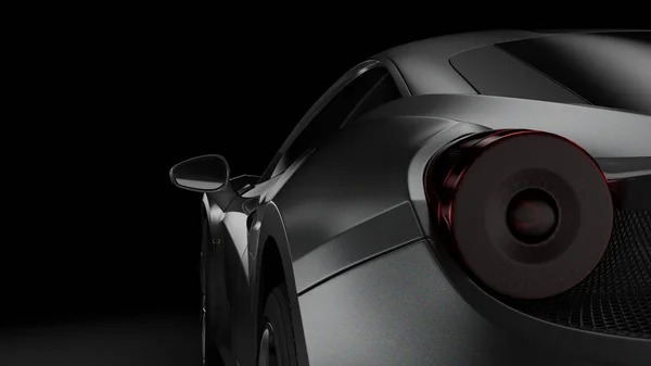 Siluetă auto întunecată ilustrație 3D — Fotografie, imagine de stoc