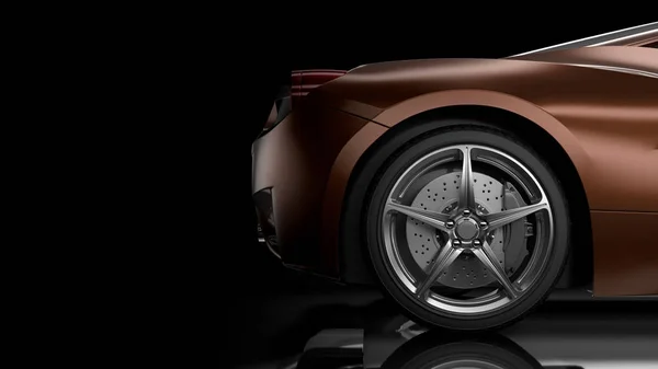 Силует темного автомобіля 3D ілюстрація — стокове фото