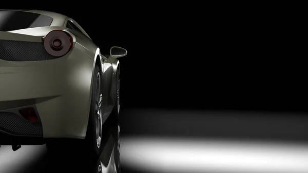 Dark car silhouette 3D illustration — Stok fotoğraf