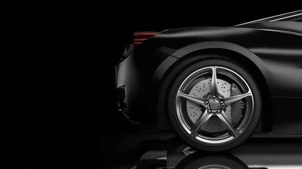 Dark car silhouette 3D illustration