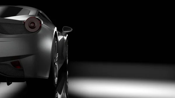 Dark car silhouette 3D illustration — Stock fotografie