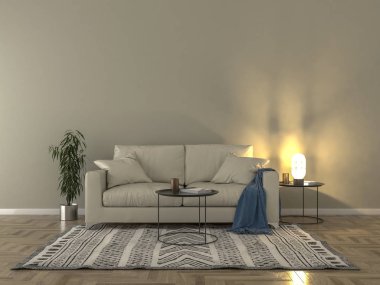 Oturma odası iç - boş duvar arka plan