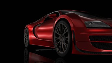 Süper spor araba perspektifte - siyah arka plan