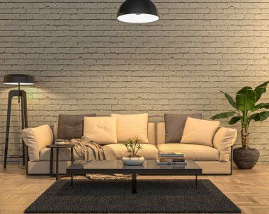 Geceleri içi boş duvar - yumuşak beyaz ışık modu. 3d hazırlayıcı