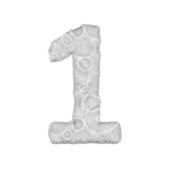 Lune stylisée numéro "1" - sur fond blanc - rendu 3D — Photo
