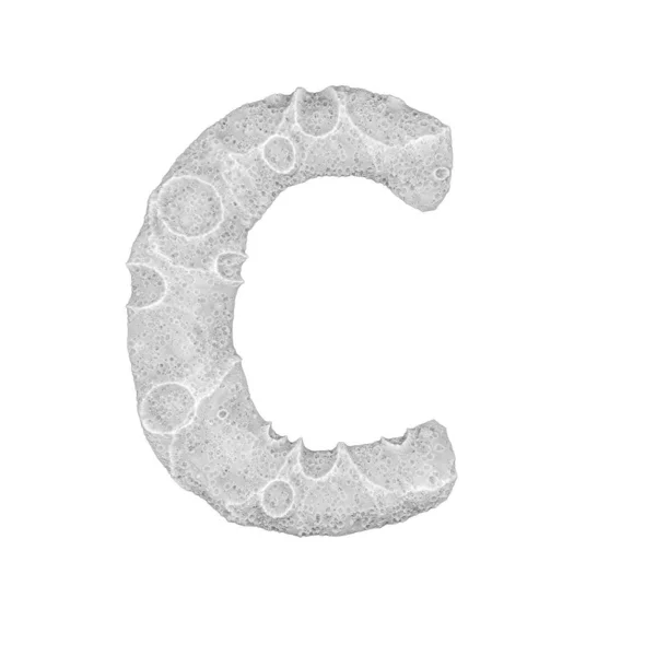 Moon stylized Letter C - on white background - 3d render — 스톡 사진