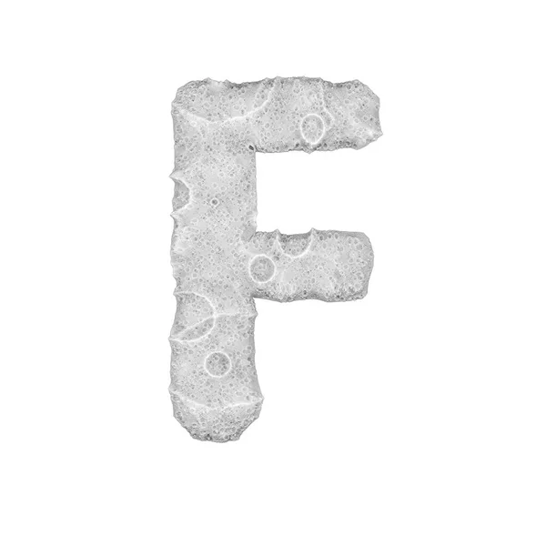 Moon stylized Letter F - on white background - 3d render — 스톡 사진