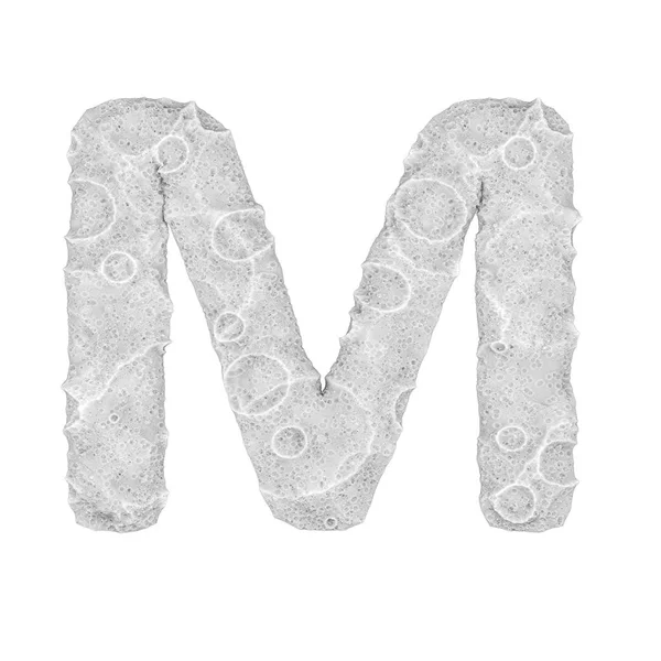 Maan gestileerde Letter "M" - op witte achtergrond - 3d render — Stockfoto
