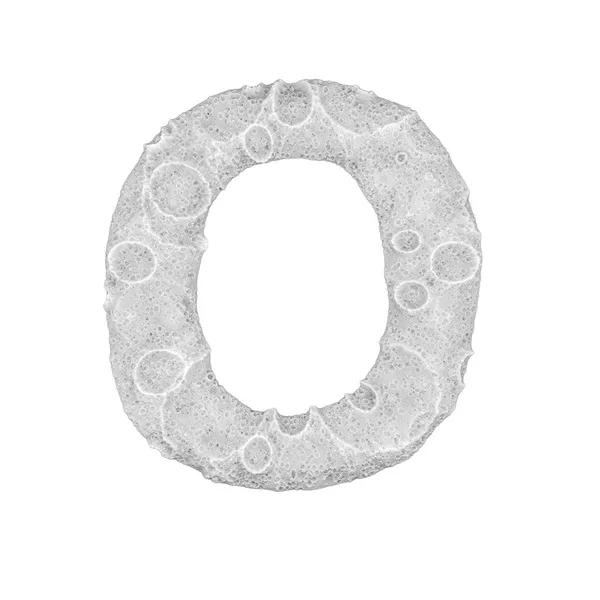 Lua estilizado Carta "O" - em fundo branco - renderização 3D — Fotografia de Stock