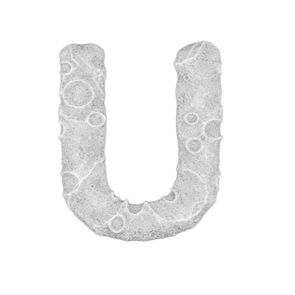 Lua estilizado letra "U" - em fundo branco - renderização 3D — Fotografia de Stock