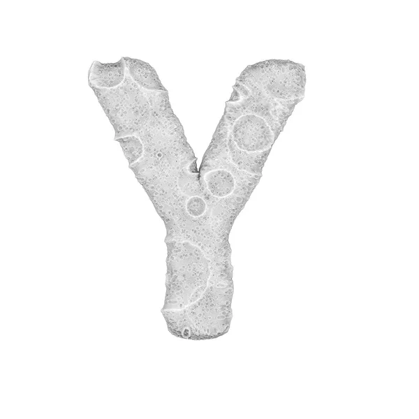 Moon stylized Letter Y - on white background - 3d render — 스톡 사진