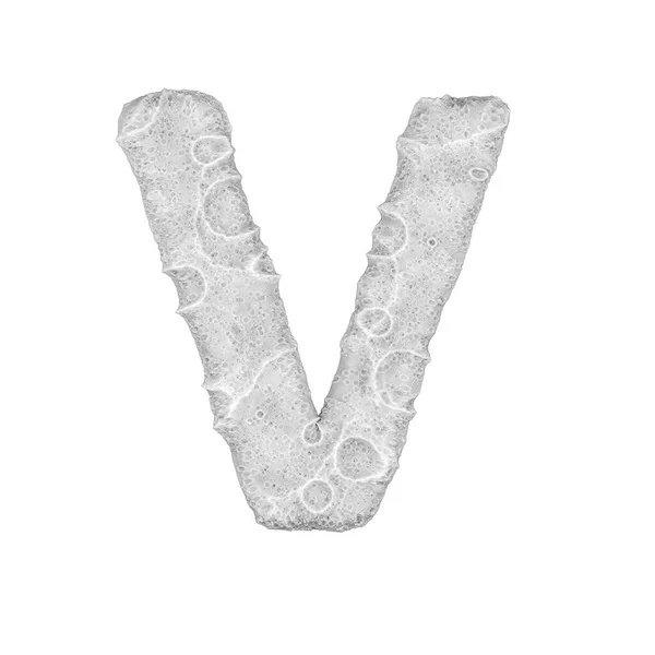 Moon stylized Letter "V" - on white background - 3D render — Stock Photo, Image