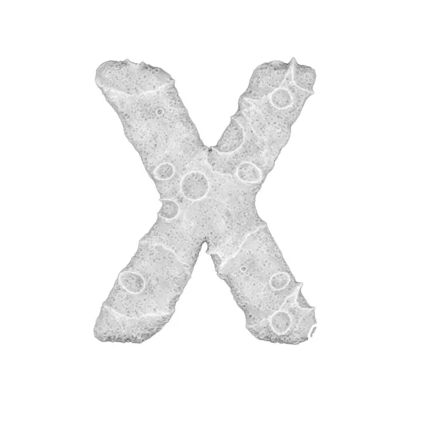 Moon tyylitelty kirje "X" - valkoisella taustalla - 3D tehdä — kuvapankkivalokuva