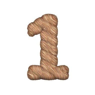 Letter stylized in the form of a rope - 3D render