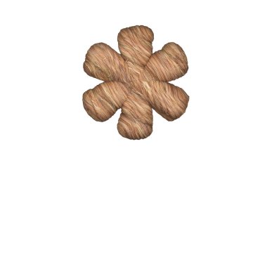 Letter stylized in the form of a rope - 3D render