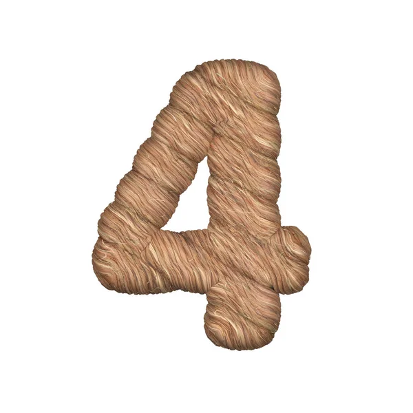 Letter stylized in the form of a rope - 3D render — Stok fotoğraf