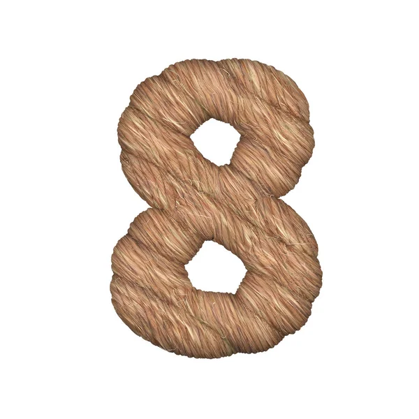 Letter stylized in the form of a rope - 3D render — ストック写真