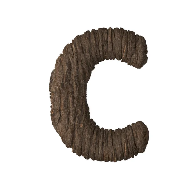 나무껍질 문자 C - 3D 삽화 — 스톡 사진