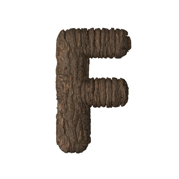 Letra de corteza F - Ilustración 3D — Foto de Stock