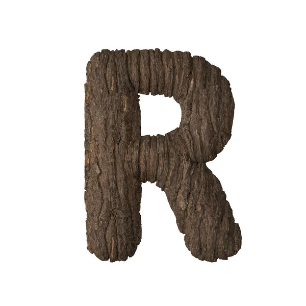 Letra de corteza R - Ilustración 3D — Foto de Stock