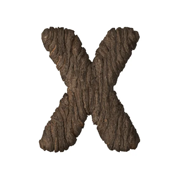 Kéreg betű X - 3d illusztráció — Stock Fotó