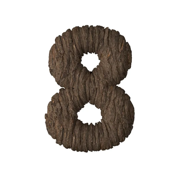 Bark letter 8 - Illustrazione 3D — Foto Stock