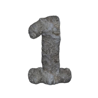 Beyaz arkaplanda izole edilmiş taş harfler - 3d oluşturma