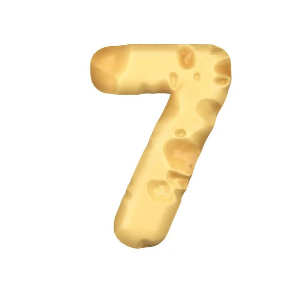 Rendering Piece Cheese Shape Letter — Stock Photo, Image