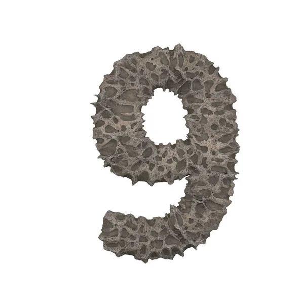 Porous Stone Letter White Background Render — Stock Photo, Image