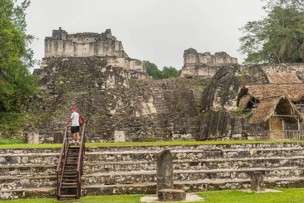 近くフローレス、グアテマラのティカルのマヤ遺跡 — ストック写真