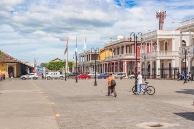 Eski sömürge binalar katedral Plaza Granada, Nikaragua.