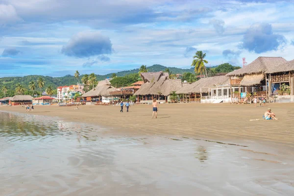 Hlavní pláž San Juan del Sur na pobřeží Tichého oceánu, Nicaragu — Stock fotografie