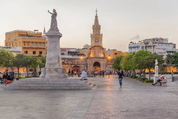 Torre del Reloj veya saat kulesi Cartagena, Kolombiya — Stok fotoğraf