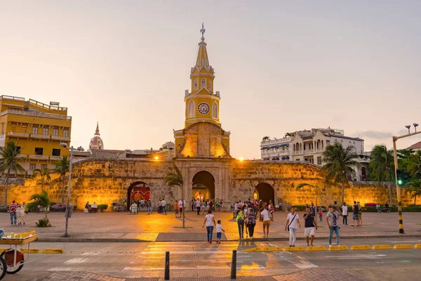 Torre del Reloj veya saat kulesi Cartagena, Kolombiya