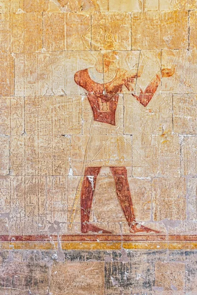 Pinturas de parede em Templo de Hatshepsut no Egito — Fotografia de Stock