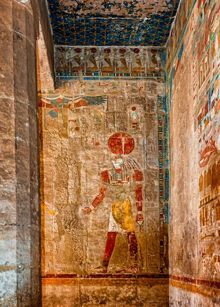 Wall Paintings in Temple of Hatshepsut in Egypt — Stock Photo, Image