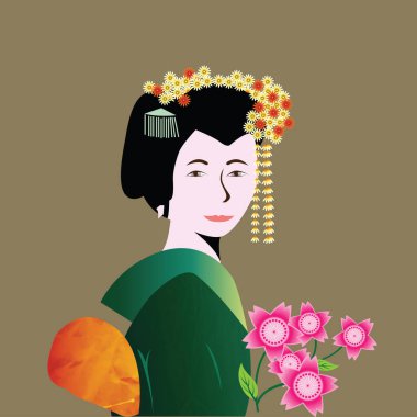 Kimono ve Sakura kadın ile