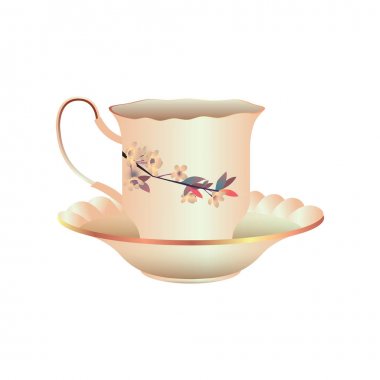 Vintage bahar - Kupası ve fincan tabağı