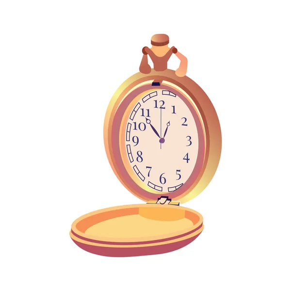 Primavera Vintage - Reloj de bolsillo antiguo — Vector de stock