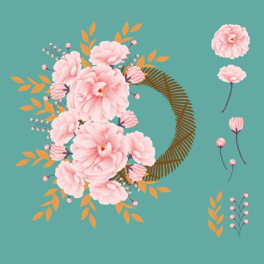 Japonya kiraz çiçekleri çelenk ve buket