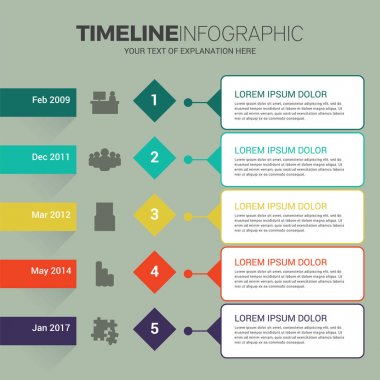 İş zaman çizelgesi Infographic ile iş ikonları/simgeleri