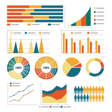  İş grafiği Infographic grafik birçok alternatifleri ve 
