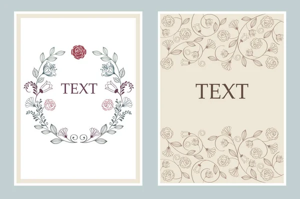 Matrimonio invito card suite con fiori . — Vettoriale Stock