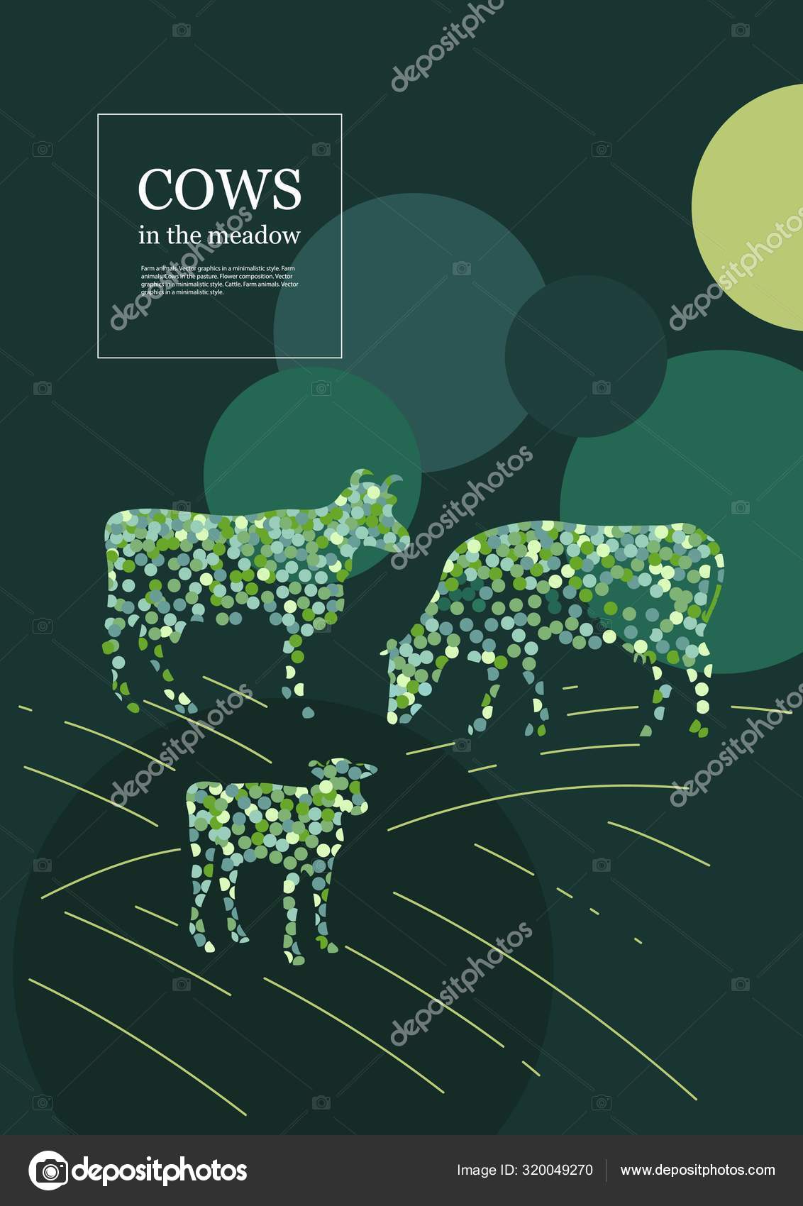 Sample brochure. Agricultural background. Cows made up of circles. Stock  Vector Image by ©tutsi_n #320049270