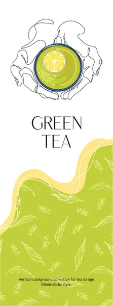 Vertikaler Hintergrund für Tee-Design. Teeladen. — Stockvektor