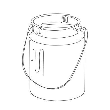 Süt kutusu tek sıra halinde çiziliyor. Devamlı bir çizgi. Minimalist grafikler.