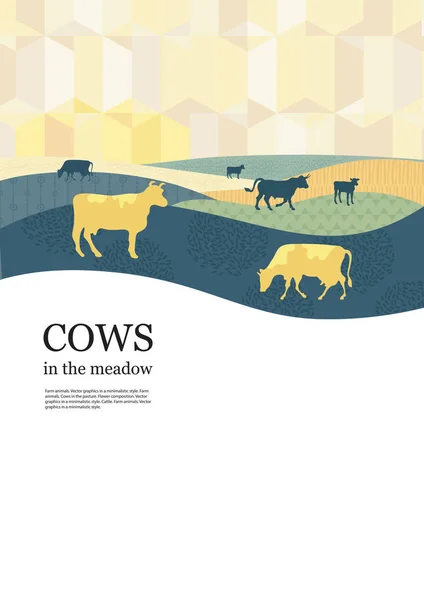 Beispielbroschüre. landwirtschaftlicher Hintergrund. Kühe aus Kreisen. — Stockvektor
